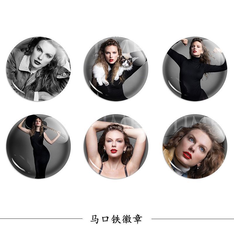 Taylor Swift泰勒霉霉周边58mm马口. 铁吧唧徽章 6枚Michael Jackson Chest Badge Valley Circle Pain Pack Support Valley