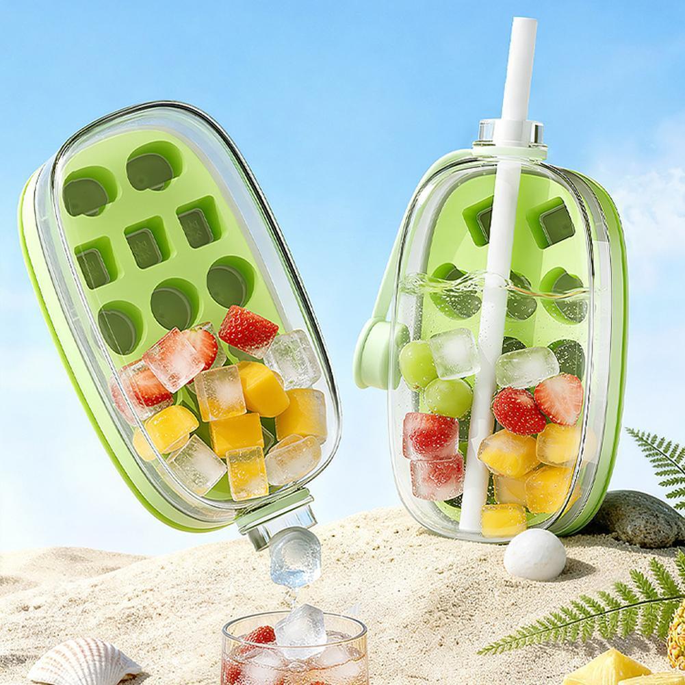 แบบพกพา 2-in-1 พับเครื่องทําน้ําแข็งขวดน้ํา ICE Ball ก้อนบาร์แม่พิมพ์ ICE Kitchen Cube ICE V2