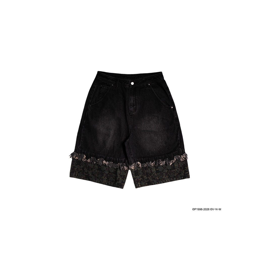 HXH Camo Ripped Jorts (สีดํา)