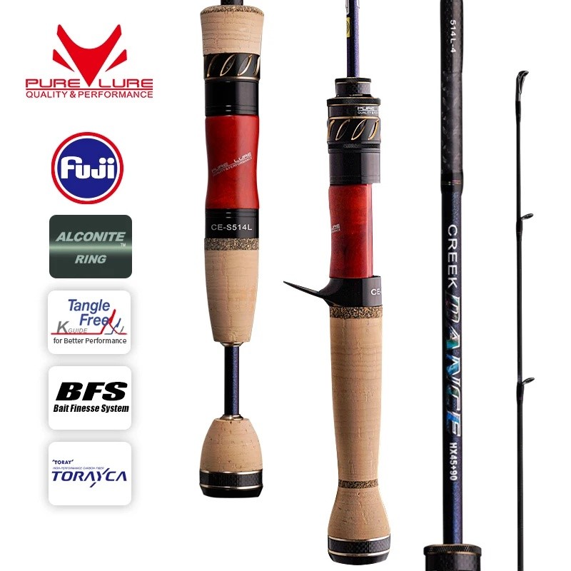 J5QM PURELURE Trout Rod BFS ตกปลา Casting Spinning Light Travel Rod Stream Ejection Rod Fuji Alconit
