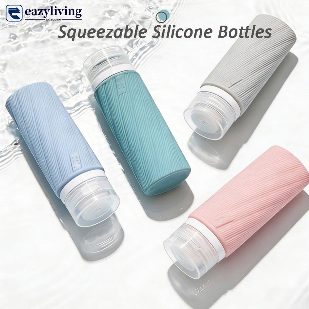 EAZYLIVING 90ml ซิลิโคนชุดขวด Leak-Proof Squeezable คอนเทนเนอร์รีฟิลสําหรับแชมพูโลชั่นอุปกรณ์อาบน้ํา