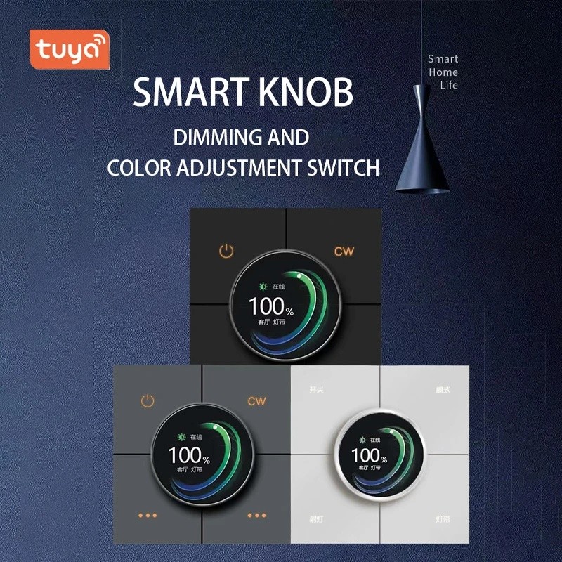 D0QV Tuya Zigbee ลูกบิดสมาร์ท Dimming แผงสวิตช์ App รีโมทคอนโทรลควบคุมเสียงฉากเชื่อมต่อ 4 Gang รีเลย