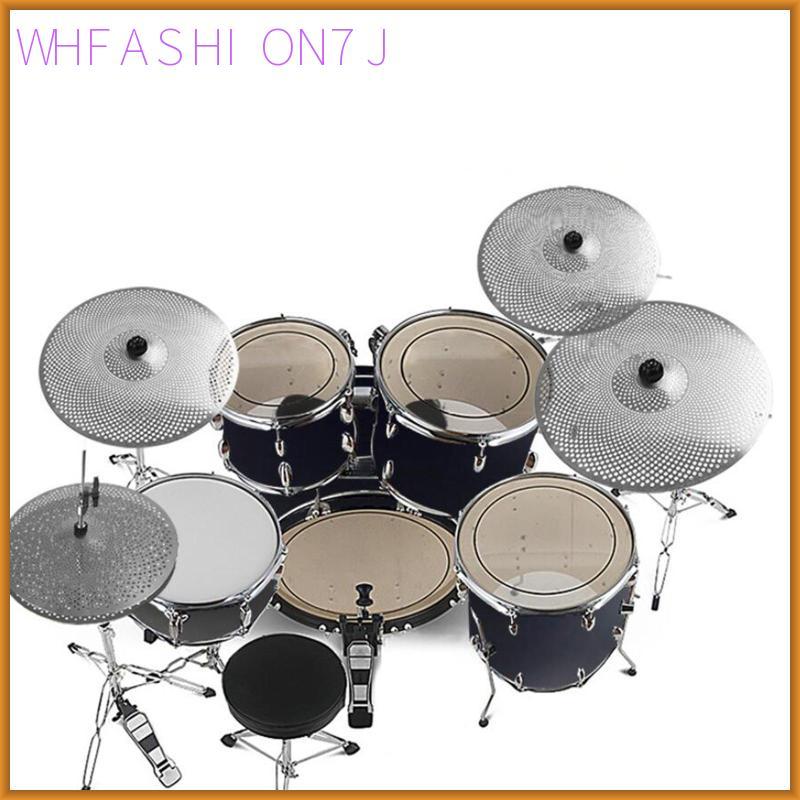 [whfashion7j] 5x Drummer Practice Cymbal Low Volume Cymbals 14" Hi Hat+16" Crash+18"