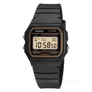 CASIO นาฬิกาข้อมือ CASIO รุ่น F-91WG-9SDF วัสดุเรซิ่น สีดำ