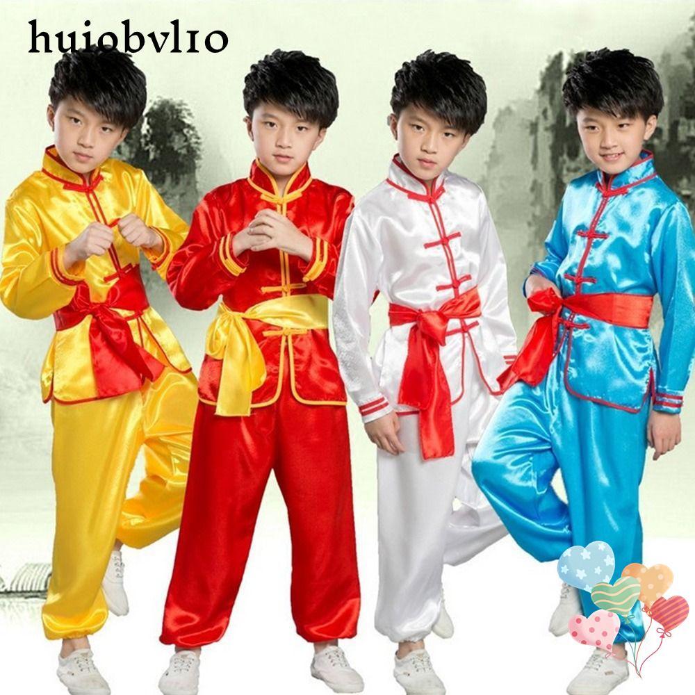 HUIOBVLTH ชุดกังฟู, จีนแบบดั้งเดิมพร้อมเข็มขัด Wushu เครื่องแต่งกาย, แฟชั่นแขนยาว Wushu Performance 