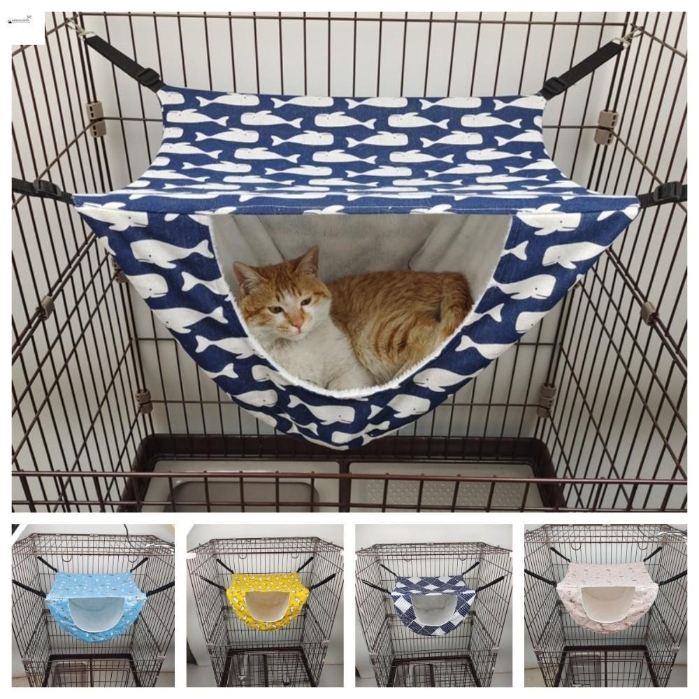 STATIONERYSTUDIO เปลญวนกรงแมว, Breathable Sleeping House ลูกแมว Swing Bed, Anti-Scratching Cozy Thicken ปรับ Lanyard แมวแขวนเตียงสัตว์ขนาดเล็ก