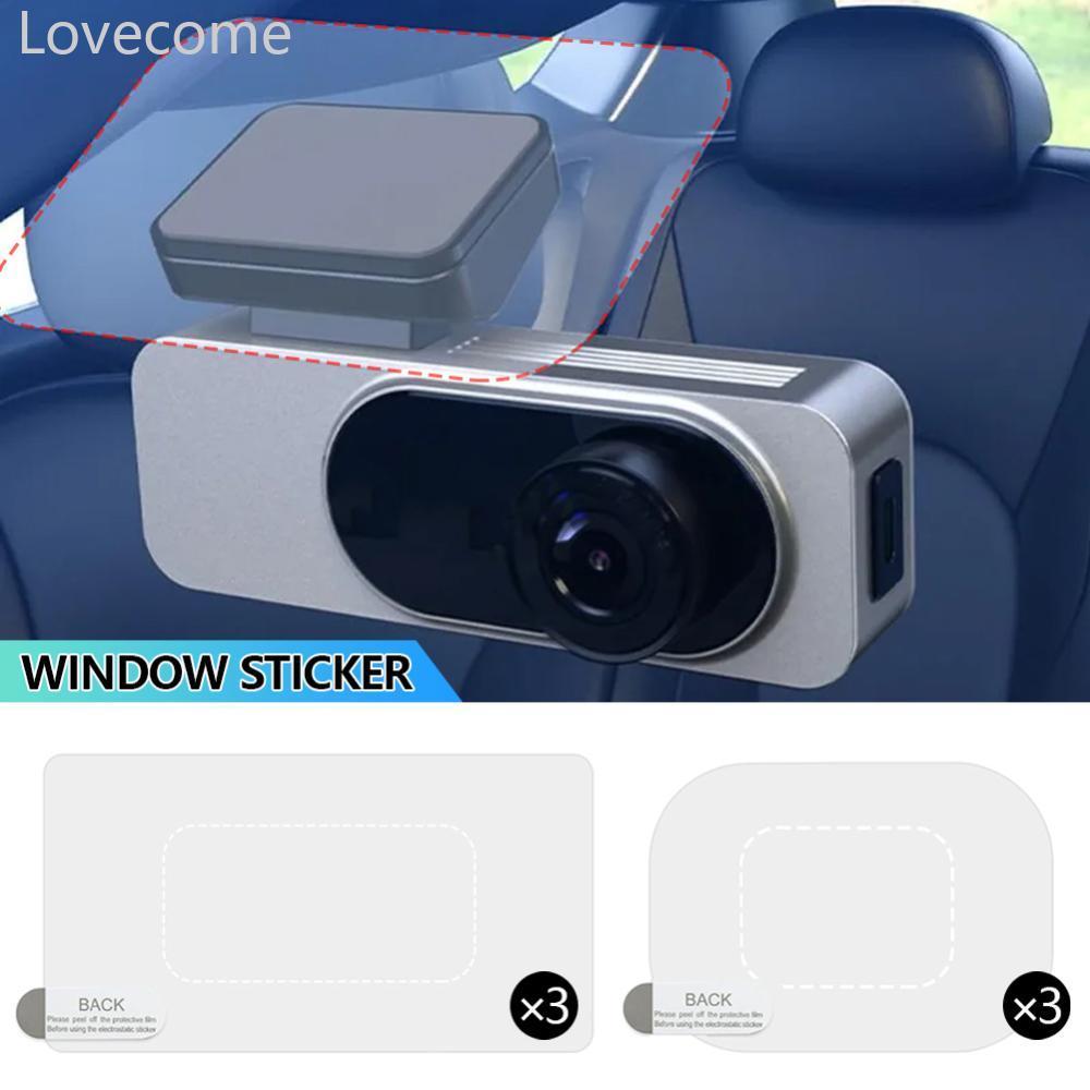 Lovecome 6 ชิ้นโปร่งใส Dashcam สติกเกอร์กระจกหน้ารถสติกเกอร์ไฟฟ้าสถิตสติกเกอร์ฟิล์มกระจกหน้ารถสําหรั