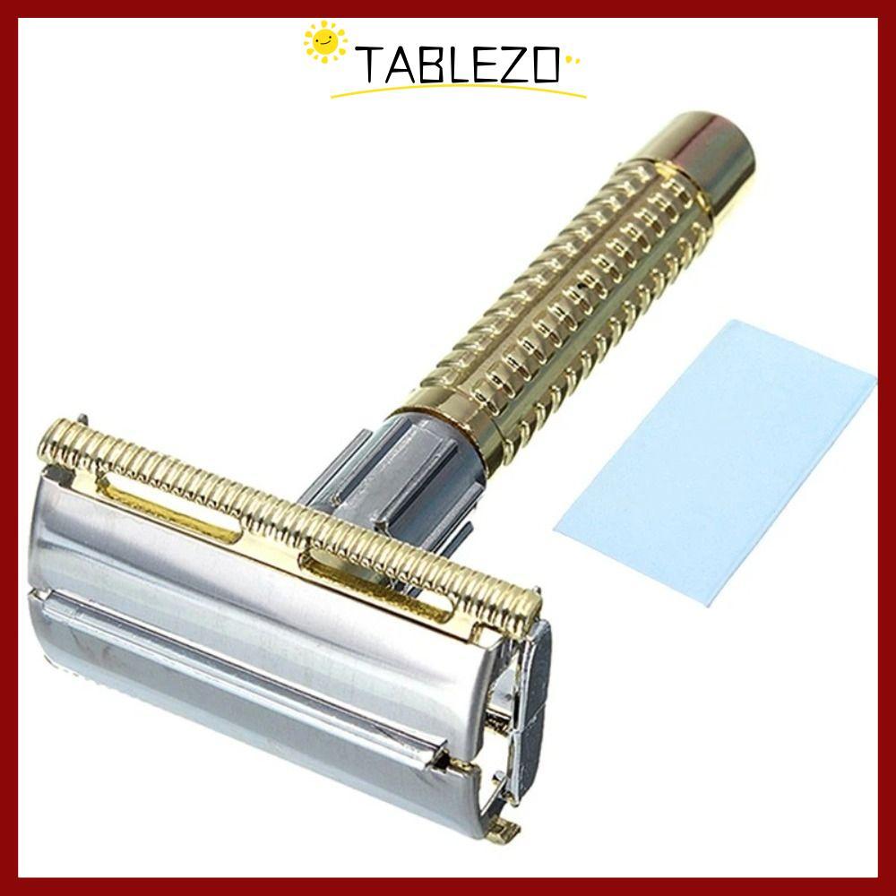 in stockTABLEZO Safety Razor, Retro Manual Handle Razor,ประณีต Double Edge Stainless Steel Facial Shave Men