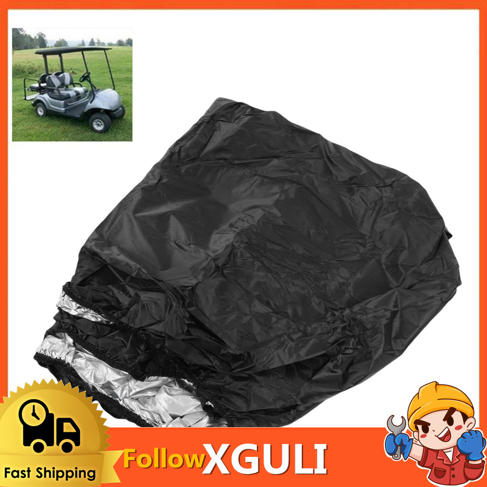 Xguli รถกอล์ฟ 210D Oxford ผ้าเงินเคลือบ PU สำหรับ EZ GO Club Car มาตรฐานผู้โดยสาร 4 คน 112x48x66in