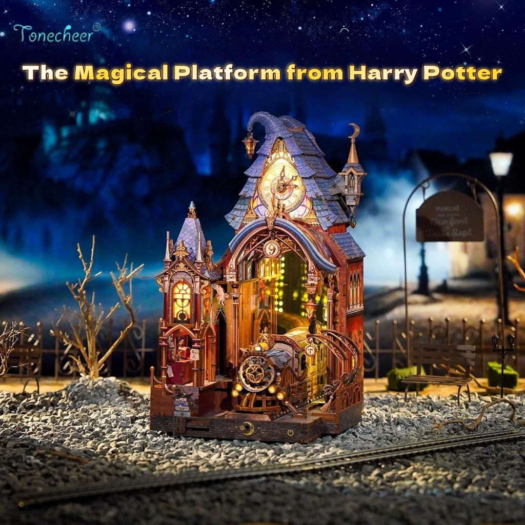 Magic Platform Handmade diy ประกอบบล็อกตัวต่อ Whimsical Bookland Induction Miniature Edition ของขวัญวันเกิดชาย