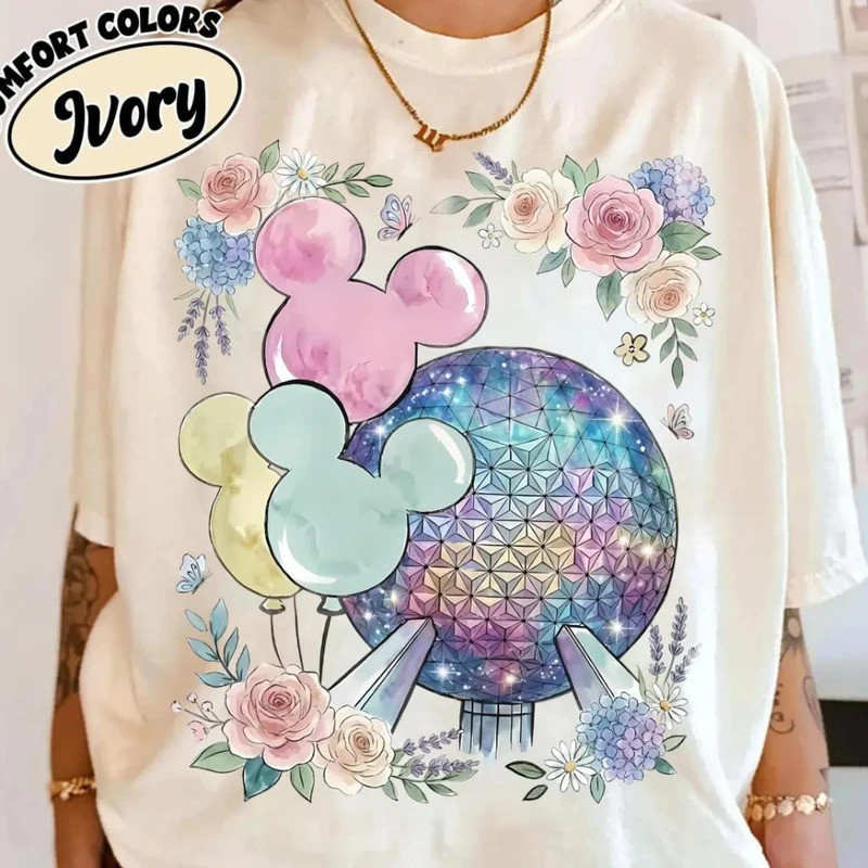 เสื้อยืดลายโบว์สไตล์เรโทรของดิสนีย์ EPCOT, เสื้อเรโทร EPCOT World Tour ปี 1982, ชุดแฟนซีครอบครัวดิสน