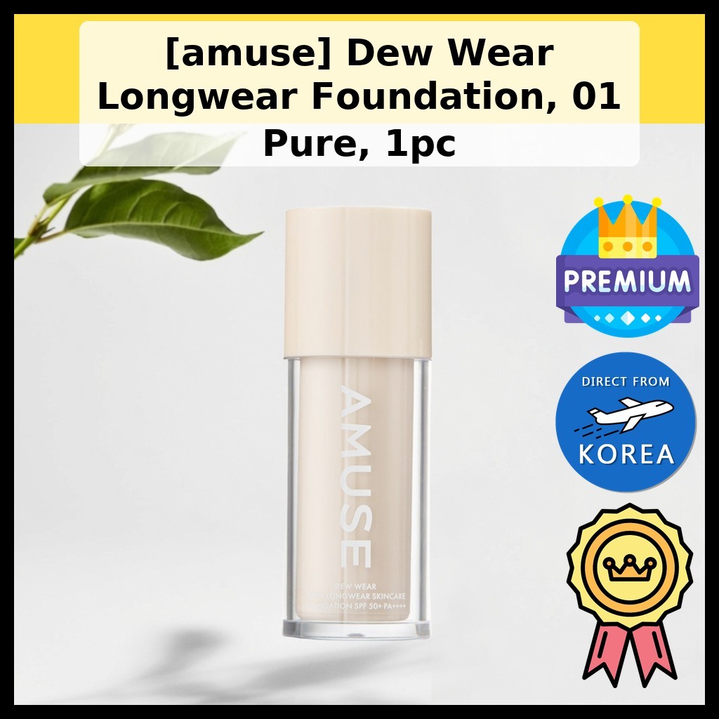 [amuse] Dew Wear Longwear Foundation, 01 Pure, 35ml 1pc / รองพื้นเกาหลี / Longwear Finish by KoreanS