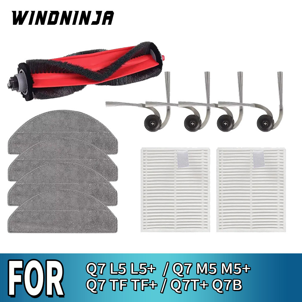 แปรงข้างหลัก ผ้าม็อบ แผ่นกรอง HEPA สําหรับเครื่องดูดฝุ่นหุ่นยนต์ Roborock Q7 L5 L5+ Q7 M5 M5+ Q7 TF 