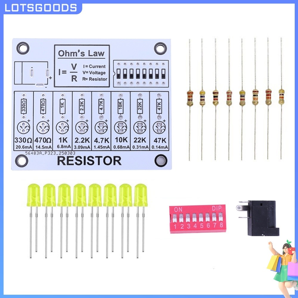 [จัดส่งในพื้นที่] Ohms Law DIY Soldering Practice Kit Resistor Learning Board
