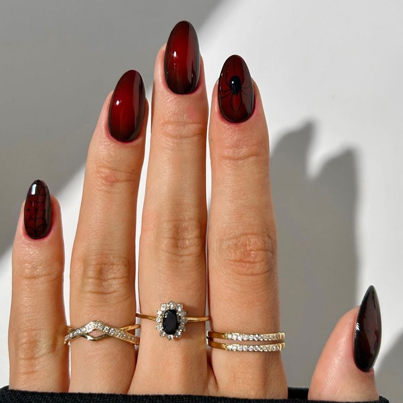 穿戴甲批发. 水滴型纯色红美甲甲片成品穿戴假指甲片Red Fake Nails, Almond Shaped Nails, Water Droplet Nails, Jelly Glue, Solid