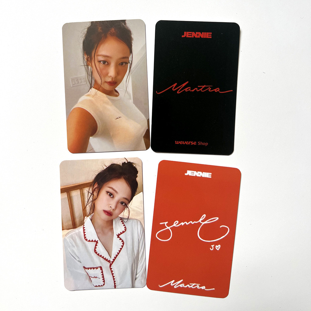 JENNIE Clock Song Card MANTRA Weverse Bonus Photo Card Gold Jenny Pajama Card การ์ดแขนสั้น