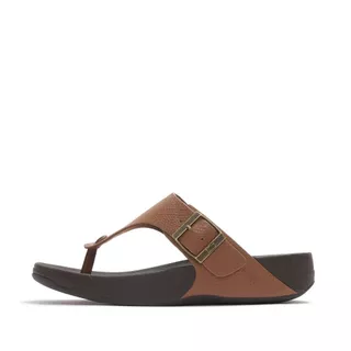 FITFLOP TRAKK II BUCKLE EMBOSS-LEATHER รองเท้าแตะแบบหูหนีบผู้ชาย รุ่น A6J-C15 สี BROWN