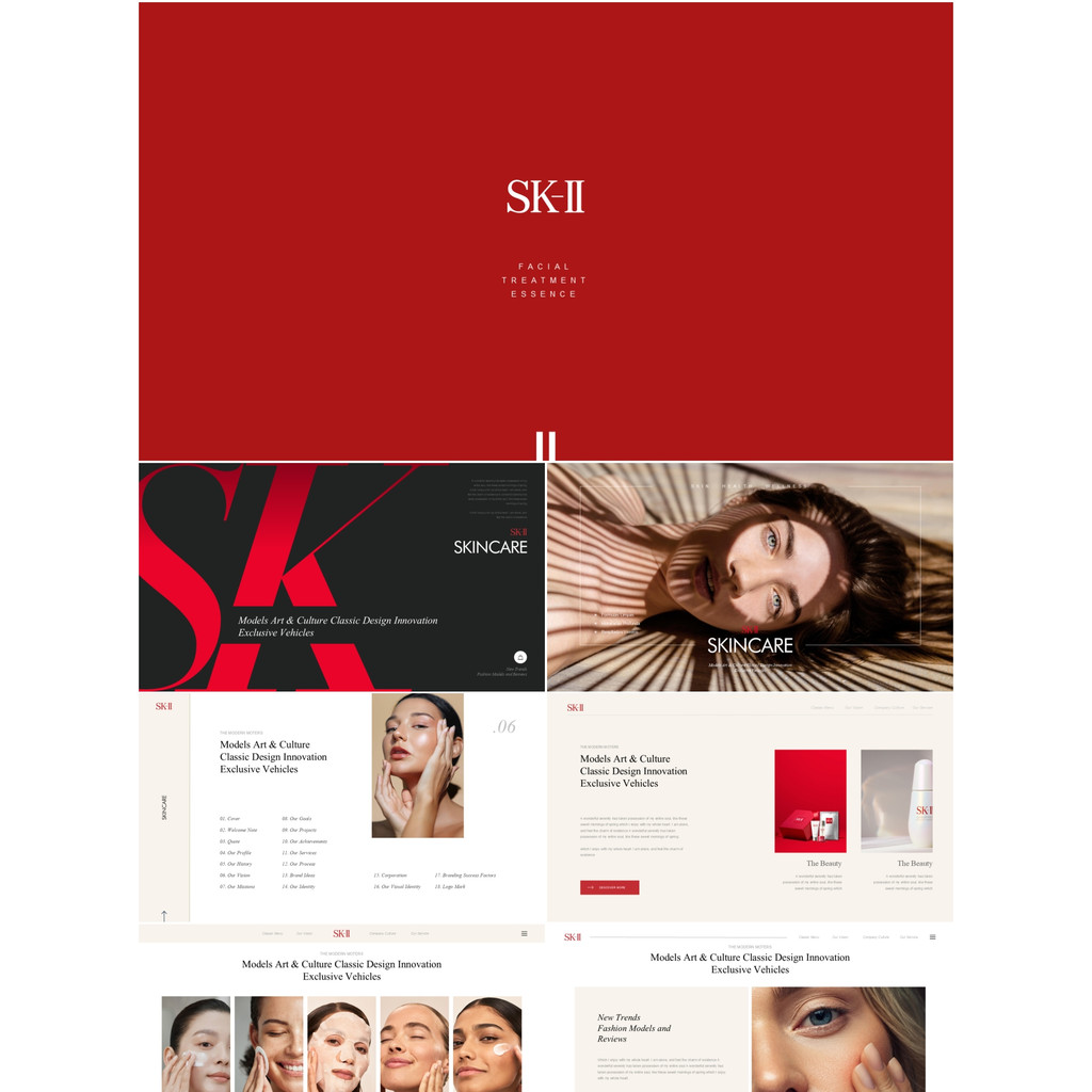 SK2 ผลิตภัณฑ์ดูแลผิว keynote Template 100 หน้า เครื่องสําอาง sk2 keynote 100 สไลด์