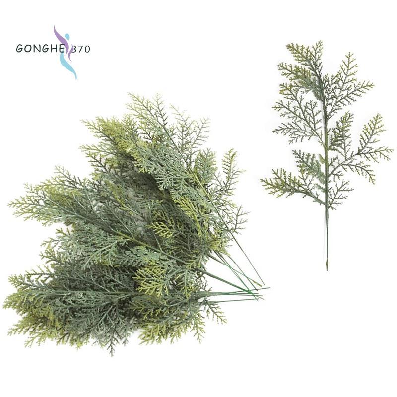 [gonghe370]20 ชิ้นประดิษฐ์ Cedar Sprigs Faux Cedar สาขา Cedar Stems Sprigs Picks DIY อุปกรณ์เสริม