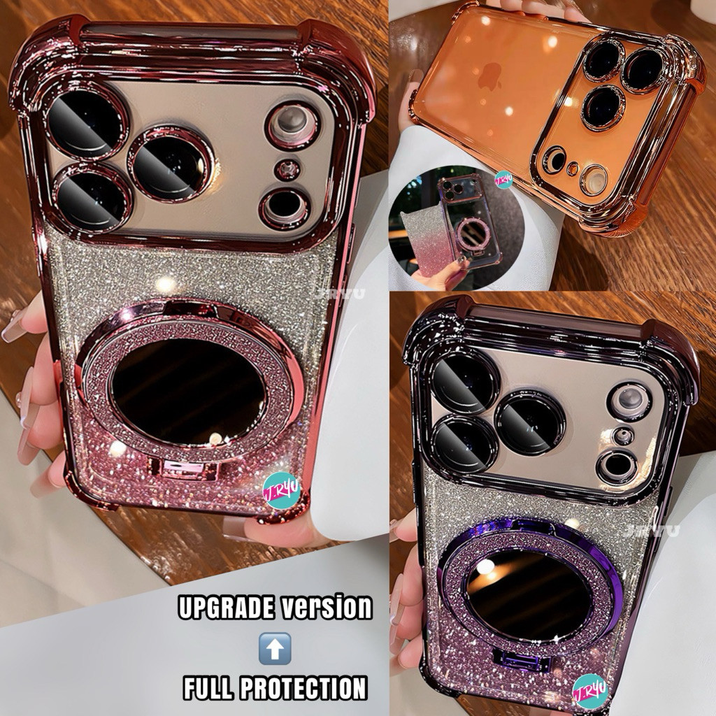 กระจกซัมซุงพร้อมขาตั้งผู้ถือ Softcase Samsung A37 A57 A17 A07 A26 A36 A56 A16 A06 A12 M12 A03S A02S 