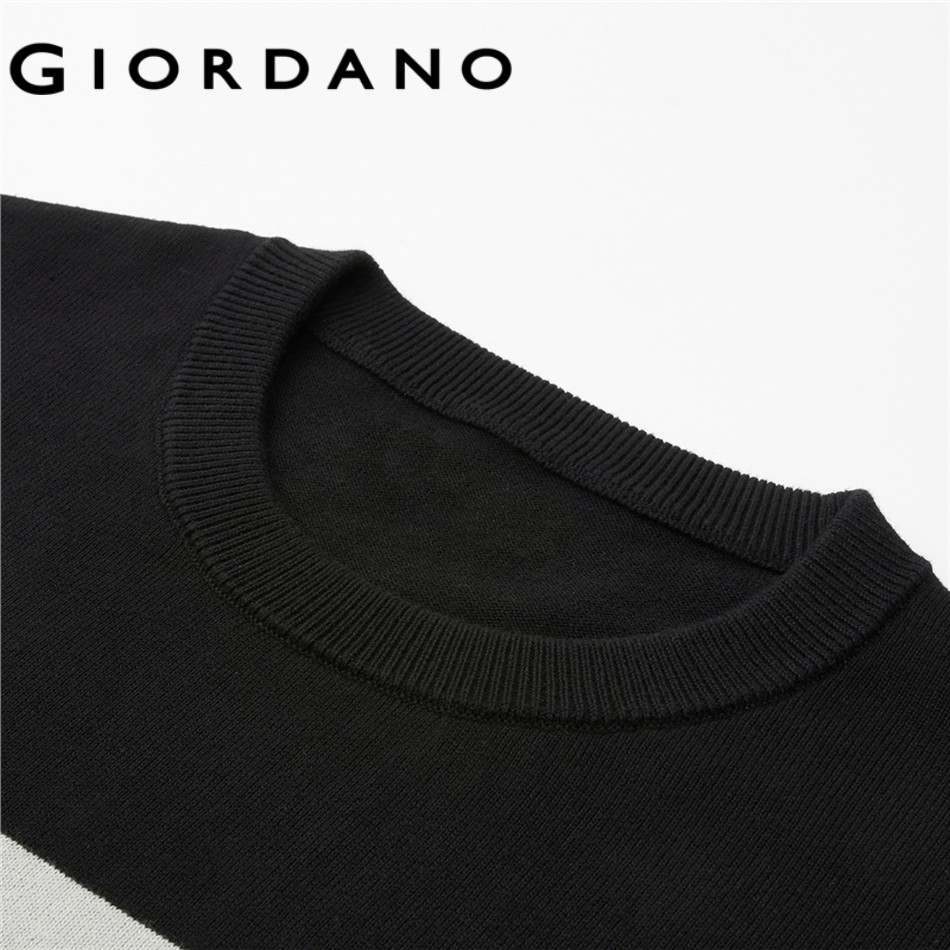 GIORDANO سويتر رجالي قطن ممشط بألوان متباينة — صورة 8