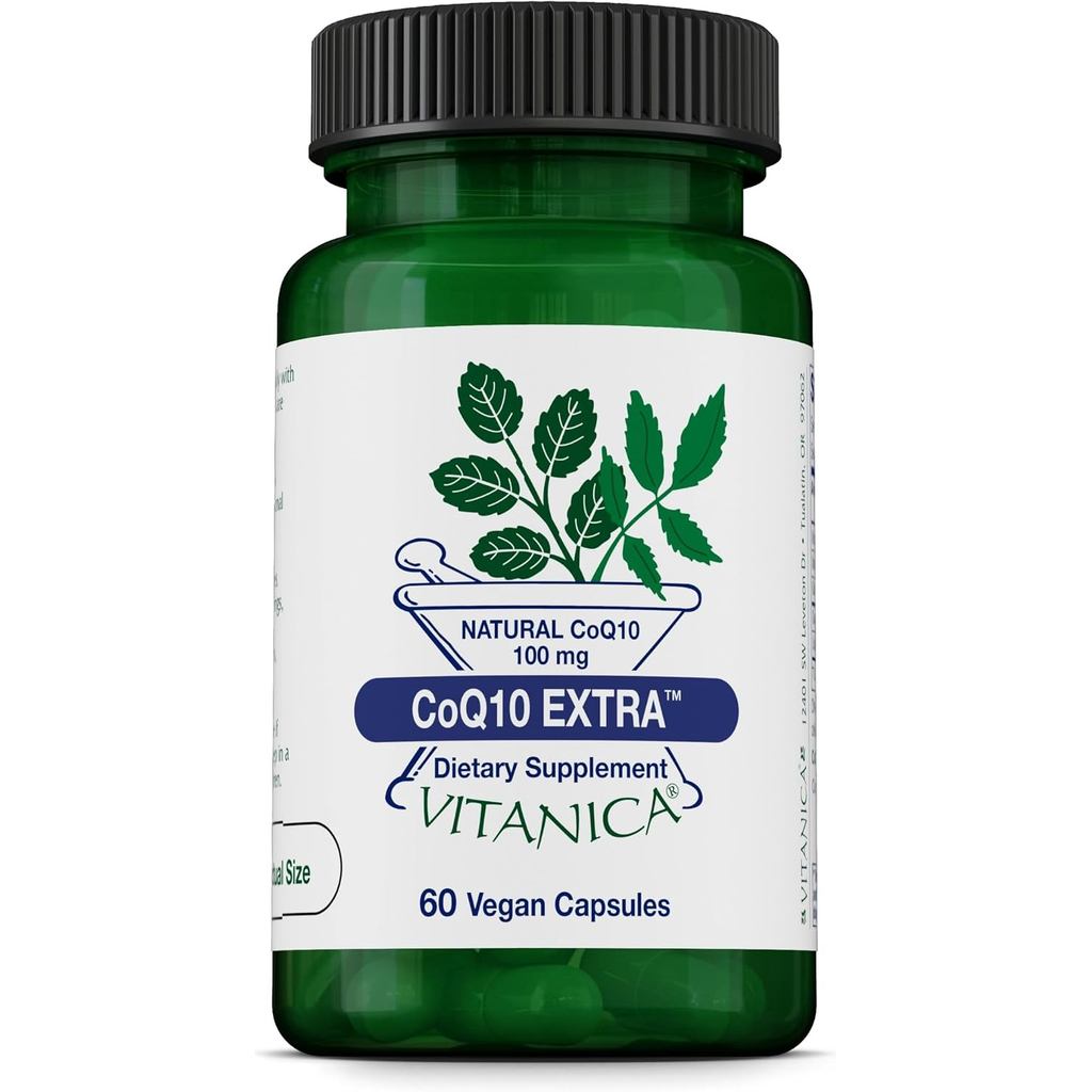 Vitanica Coq10 พิเศษ CoQ10 ธรรมชาติ 100 มก. ไม่ใช่จีเอ็มโอ มังสวิรัติ 60 แคปซูล