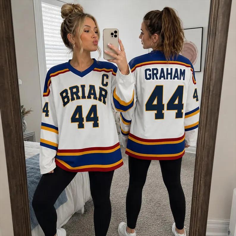 2026 เสื้อแข่ง Briar University Graham 44 Hockey Jersey, เสื้อแข่ง Off Campus, เสื้อฟุตบอล Hockey Ro