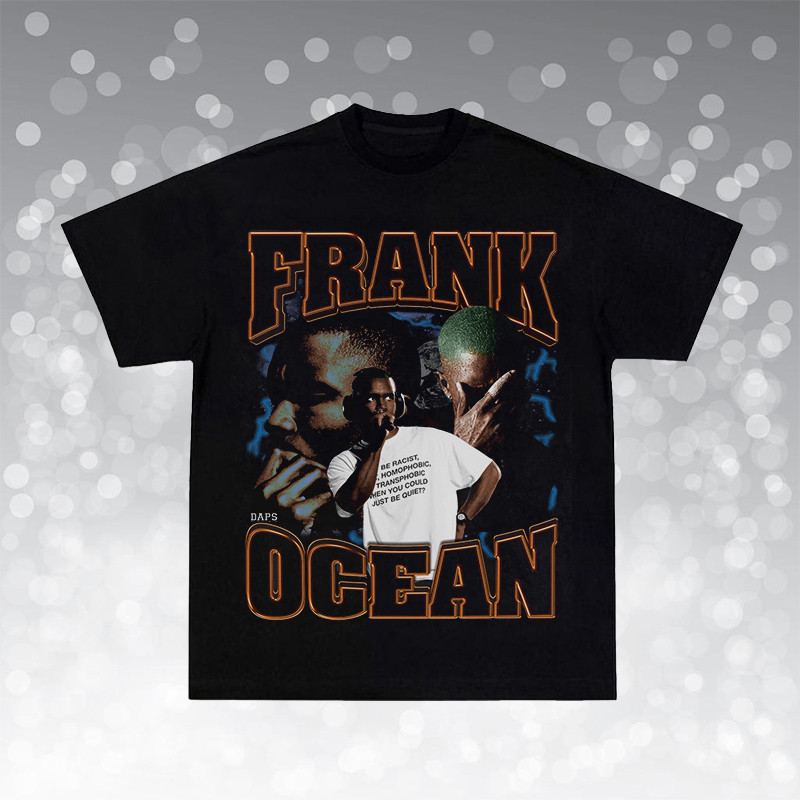 Frank Ocean Vintage T เสื้อ oshi sper Frank 舌复古大印花圆领t tee