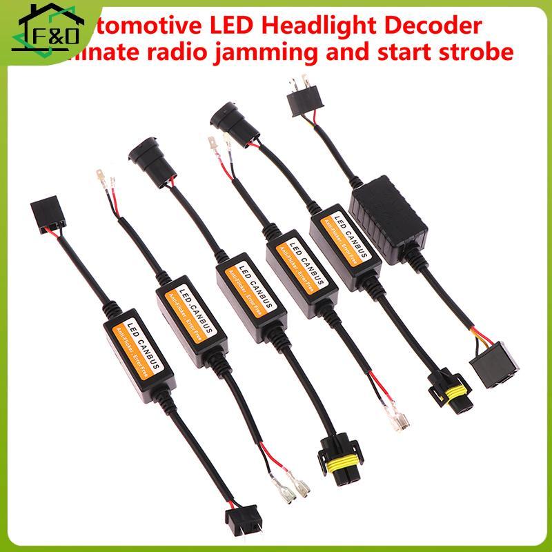 F&O LED Canbus ถอดรหัสไฟหน้ารถข้อผิดพลาดฟรีตัวต้านทาน H1 H3 H4 H7 H9 H11 อะแดปเตอร์คําเตือน Cancelle