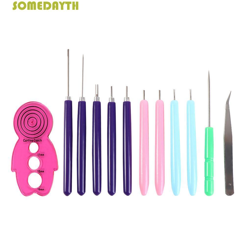 SOMEDAY 12PCS Quilling Needle Kit, Paper Craft Quilling Slotted Pen Paper Quilling Tools, Paper Stri