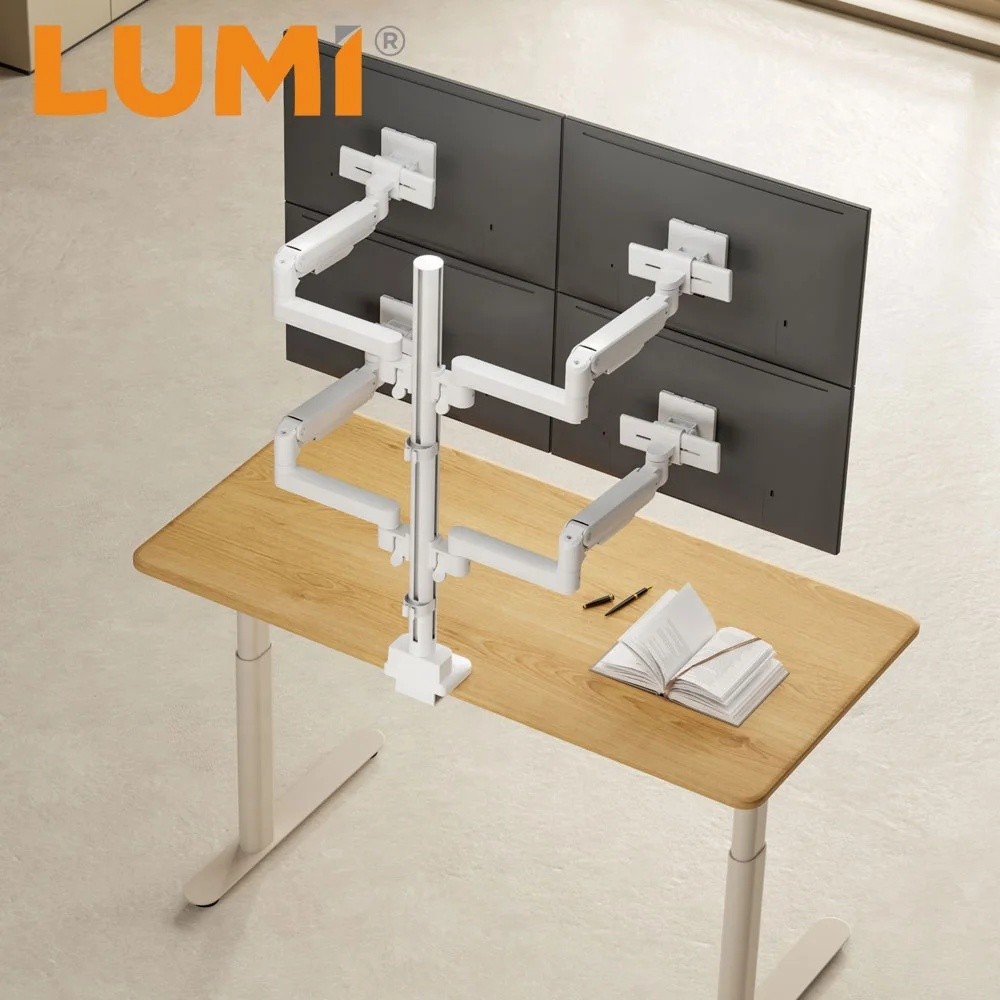 BPGO LDT86S-C048S 17" ~ 40 "11kg Modular Mechanical Spring Quad Monitor Arm คอมพิวเตอร์สํานักงานหน้า