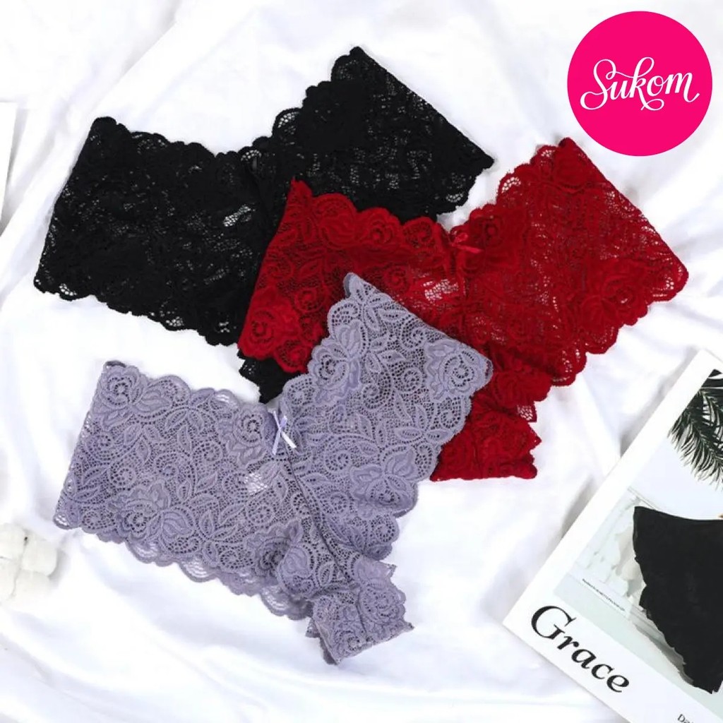 SUKOM underwear, AV waist, lace, sexy, soft, breathable, for women, size M-2XL.