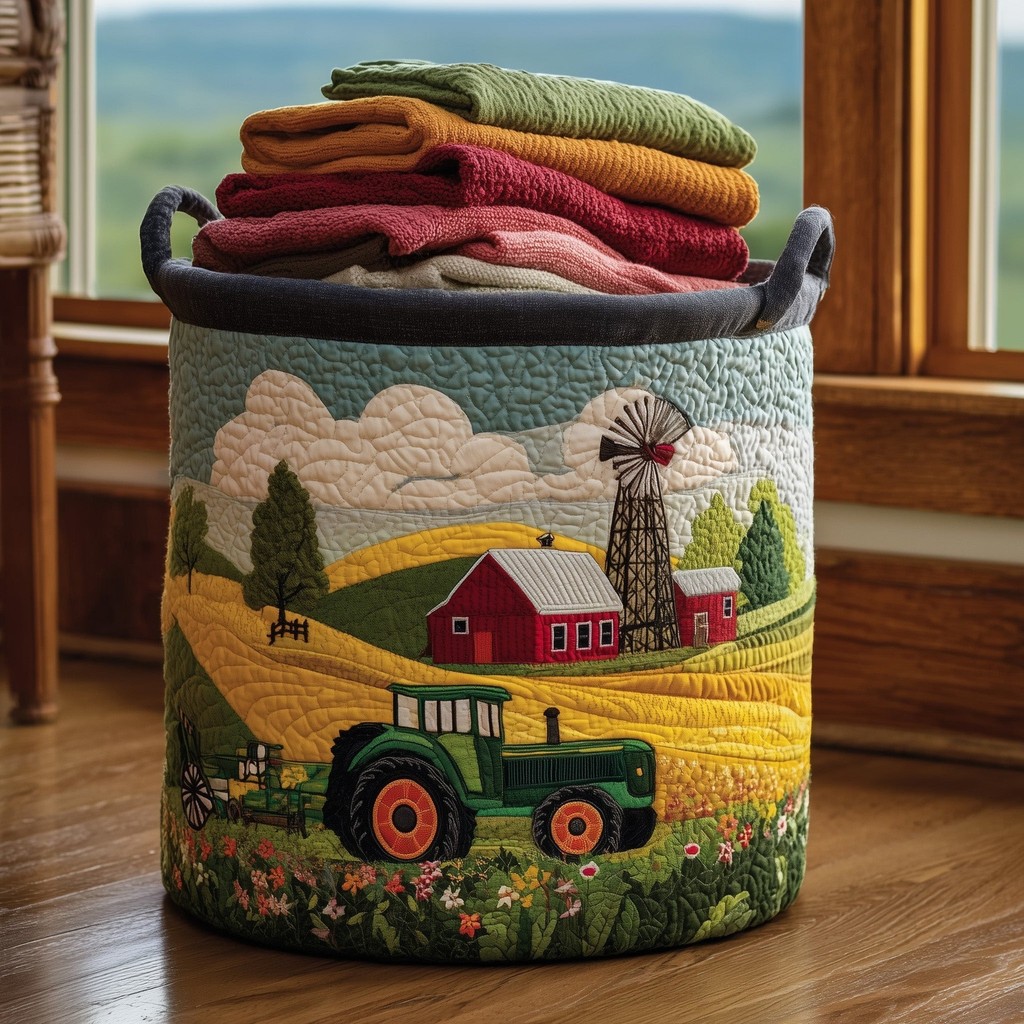2026New quilted embroidered dirty laundry basket storage bin storage basket laundry basket
