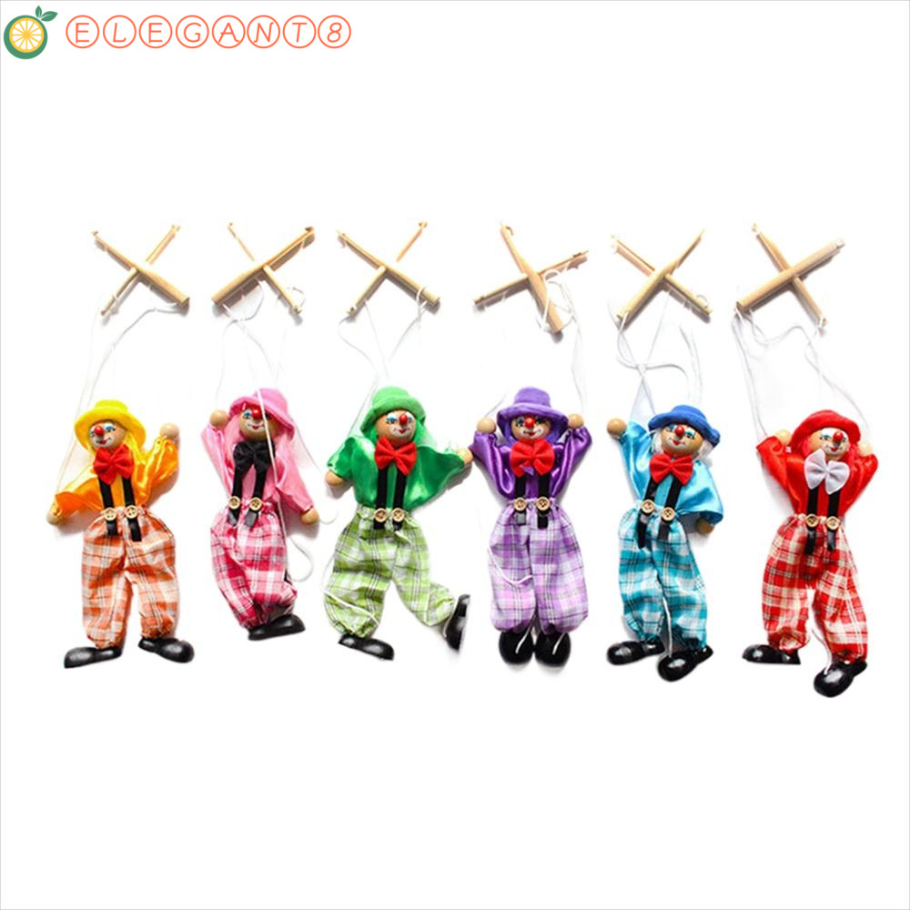 AELEGANT Puppet Clown ตลกสําหรับปีใหม่กิจกรรมร่วมเด็กของขวัญ Vintage Handmade Puppet