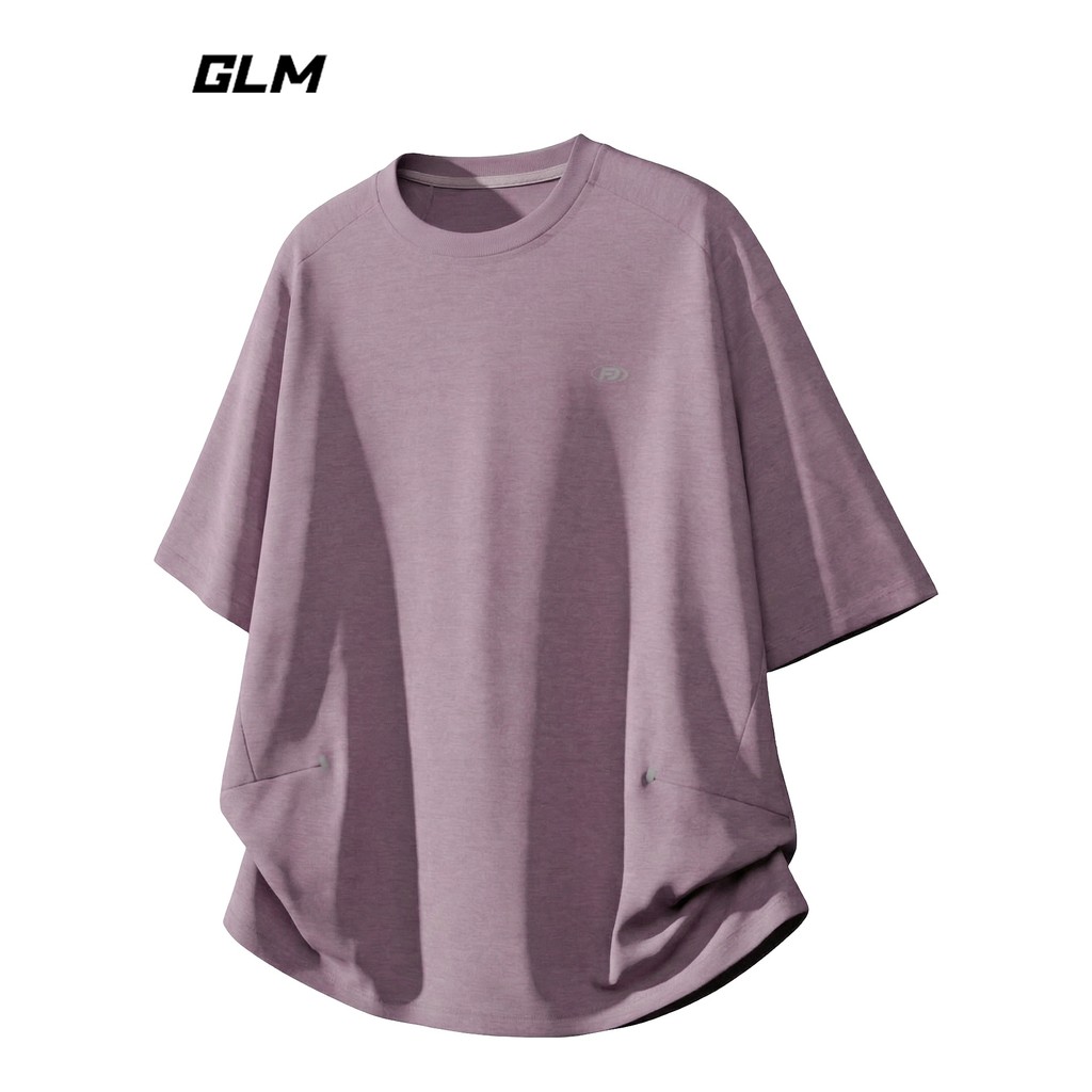 GLM อย่างเป็นทางการของแท้แขนสั้น Ration เสื้อยืดฤดูร้อนผู้ชายหลวมสบายๆรอบคอ Breathable สีทึบ Simple 