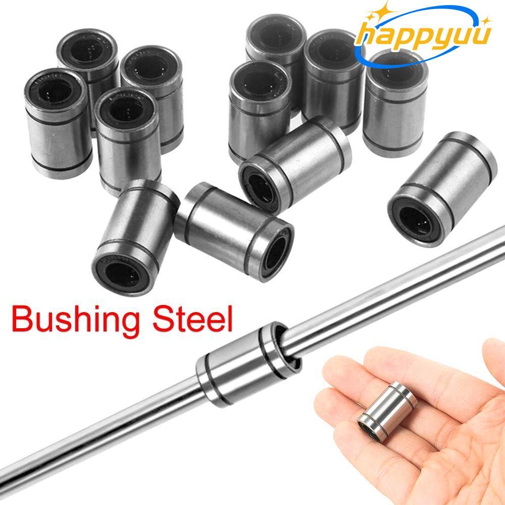 HAPPYUU Bushing Steel ทนทานสําหรับเครื่องพิมพ์ชุบนิกเกิล LM3UU LM4UU LM5UU LM6UU