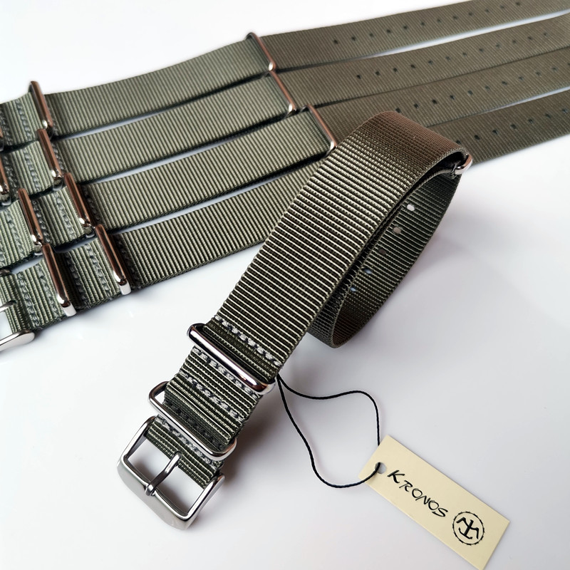 18mm20mm22mm24mm NATO NATO Canvas Nylon Strap Outdoor Army Grey Square Buckle Thin Style
