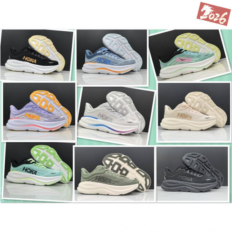 รองเท้าวิ่ง HOKA Bondi 9 _ Unisex _ นุ่ม กันกระแทก ระบายอากาศ น้ําหนักเบา ไซส์ 36-45 พร้อมกล่องรองเท