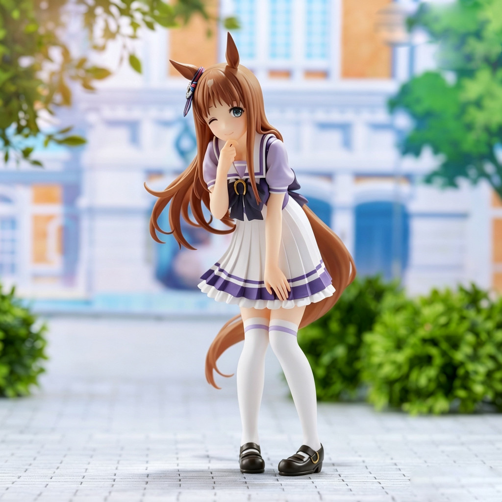 ขายส่ง ได้รับอนุญาตอย่างเป็นทางการ Umamusume Pretty Derby Grass Wonder ชุดนักเรียน PVC ABS อะนิเมะรู