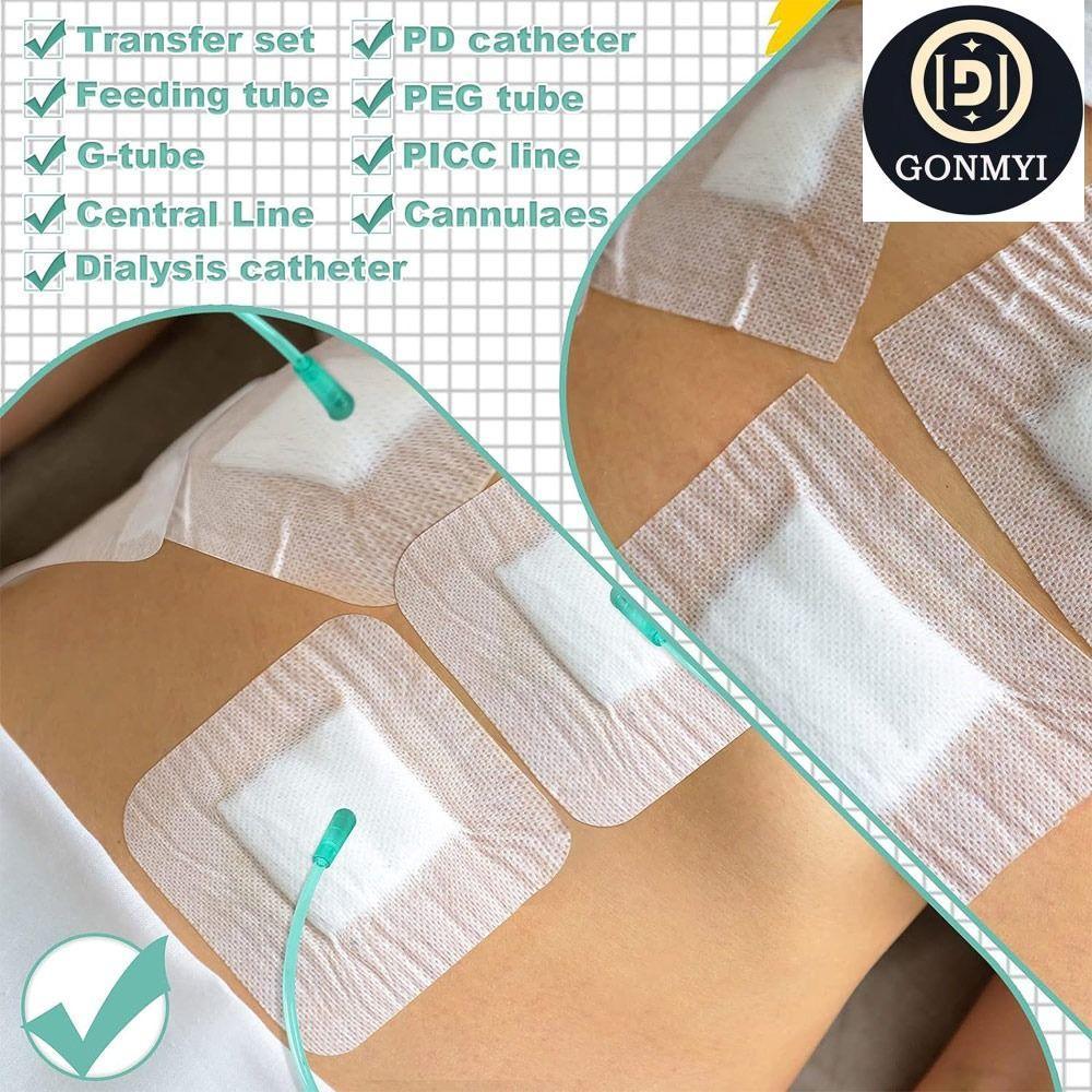 GONMYI 10 ชิ้น Chest Catheter Cover, อุปกรณ์ไตเทียม Gtube Supplies Feeding Tube Pad, Replacement Wou