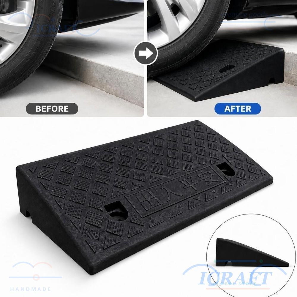 ICRAFT Driveway Ramp, Heavy Duty พลาสติกเกณฑ์ Ramp, อเนกประสงค์ 50/70/100 มม. กันลื่น Curb Ramp Gara
