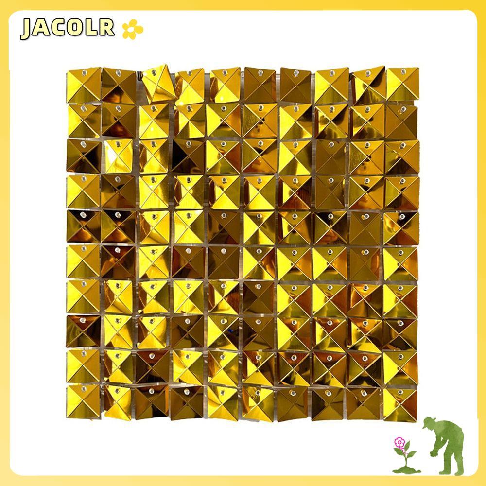ฉากหลังเลื่อม JACOLR, Baby Shower Wedding Sequin Panel Wall Decor, Glitter Square Birthday Decor ภาพ