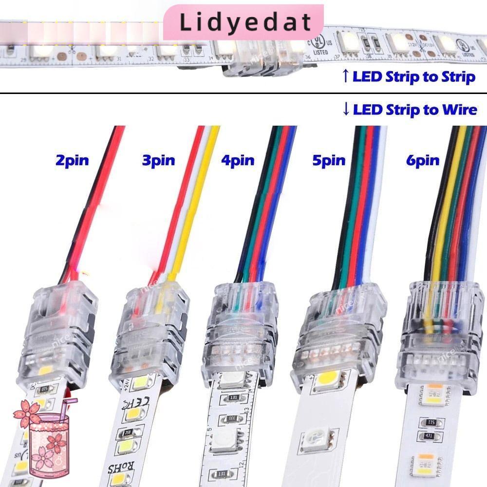 LIDYEDAT165 LED Strip Connector 4pin 5pin 6pin Terminal Splice สําหรับ RGBW RGBWW 3528 Connectors