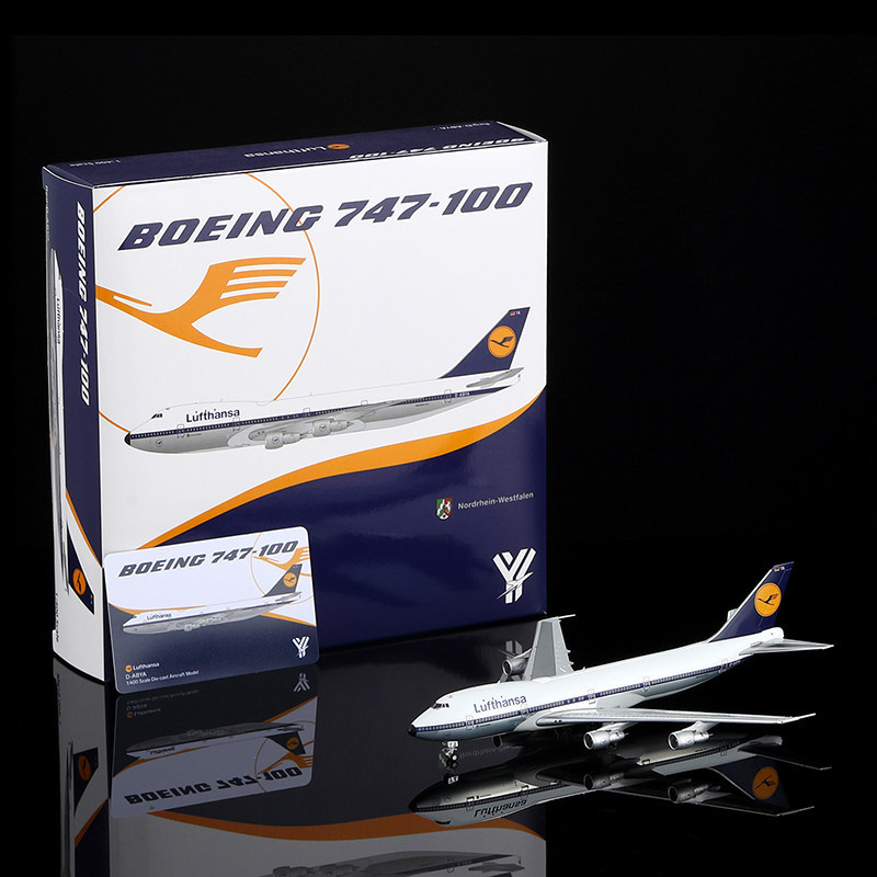 YY Wings 1/400 Hensha Airlines B747-100 เครื่องบินโลหะผสมรุ่น D-ABYA/ABYC