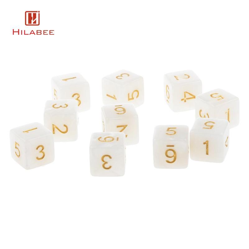 [UsusexaMY] 10 ชิ้น 16 มิลลิเมตรหลายด้าน s หกด้าน D6 D&D RPG เกมของเล่น (ต่างๆ)