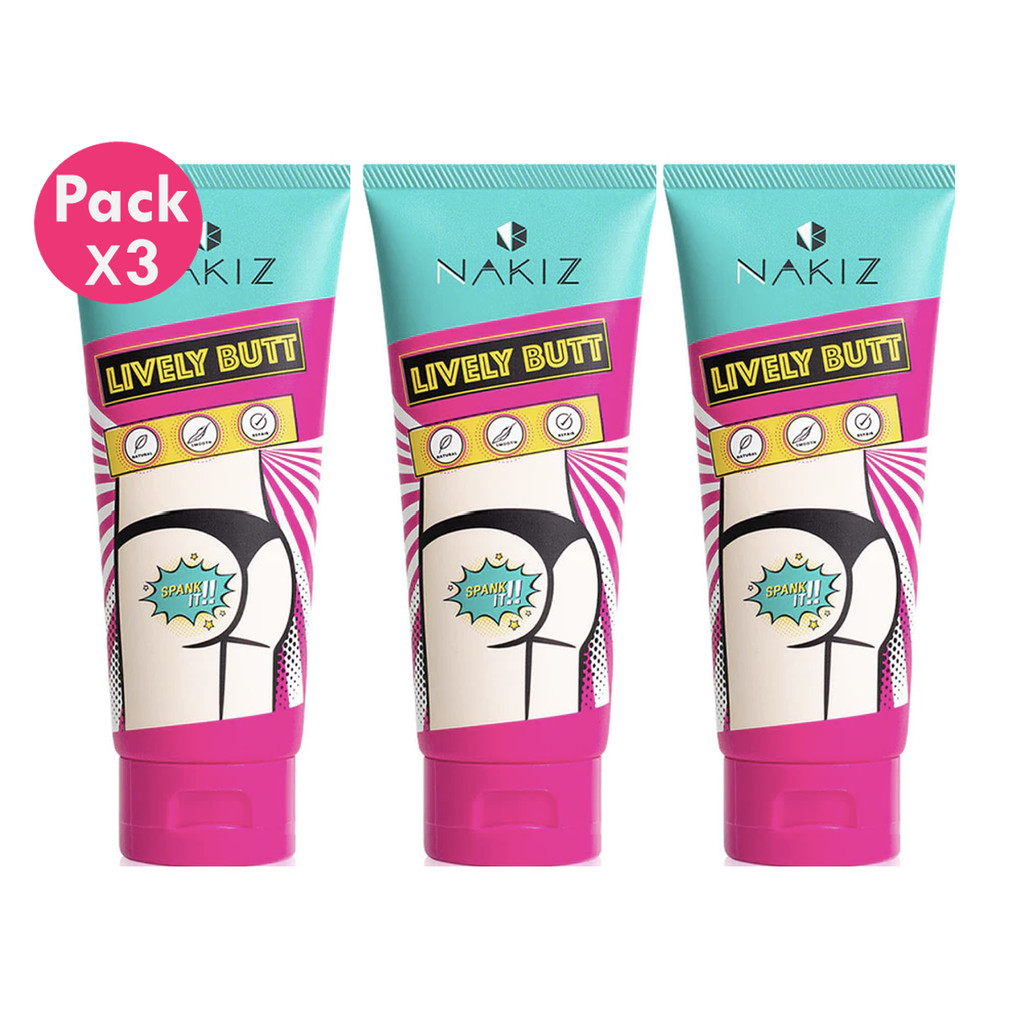 โปรโมชั่น 3 หลอด NAKIZ LIVELY BUTT  นากิซ ครีมทา ก้นดำ รักแร้ดำ ขาหนีบดำ สิวหลัง หัวเข่าดำ ศอกดำ 3 ห