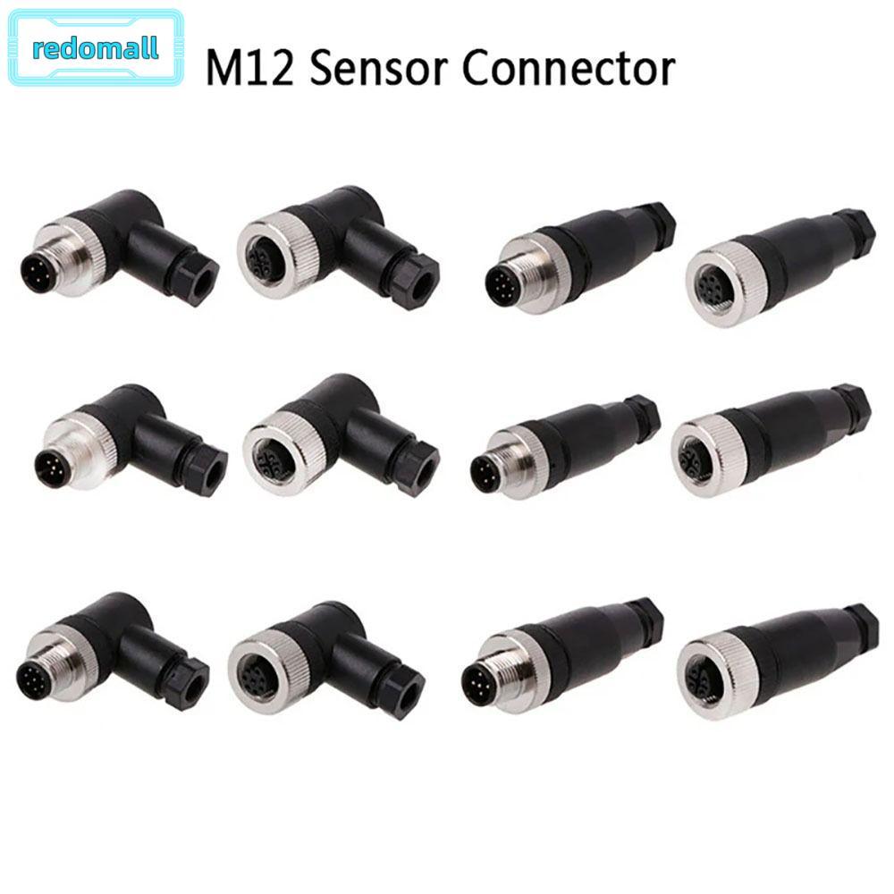 REDOMALL M12 Sensor Connector, 4 5 8 Pin Connector M12 ปลั๊กการบิน, M12 Sensor Cable Connector ชายหญ