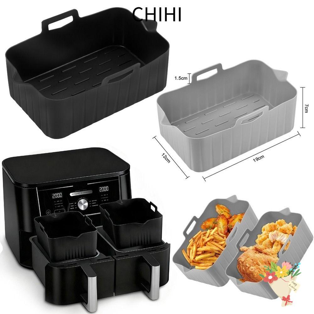 CHHI Air Fryer ถาดอบ,ซิลิโคนสี่เหลี่ยมผืนผ้า Air Fryer ตะกร้า,Reusable Air Fryerแม่พิมพ์ถาดสําหรับNi