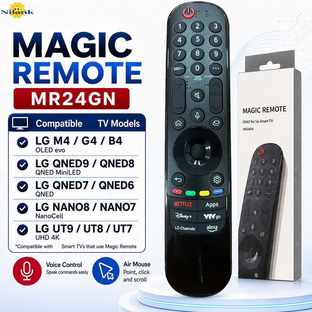 NiLANK MR24GN Magic รีโมท LG Smart TV 2018-2024 รุ่นเสียง+เมาส์ / รุ่นอินฟราเรดไม่มีเสียง เข้ากันได้ MR20GA MR23GA