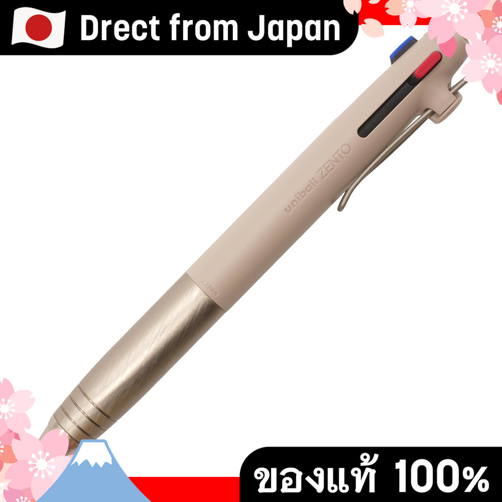 【Direct from Japan】 ปากกาลูกลื่น 3 สี Uni-ball Zento รุ่น Flow สีเบจ UBE3ZF05H.45H UBE